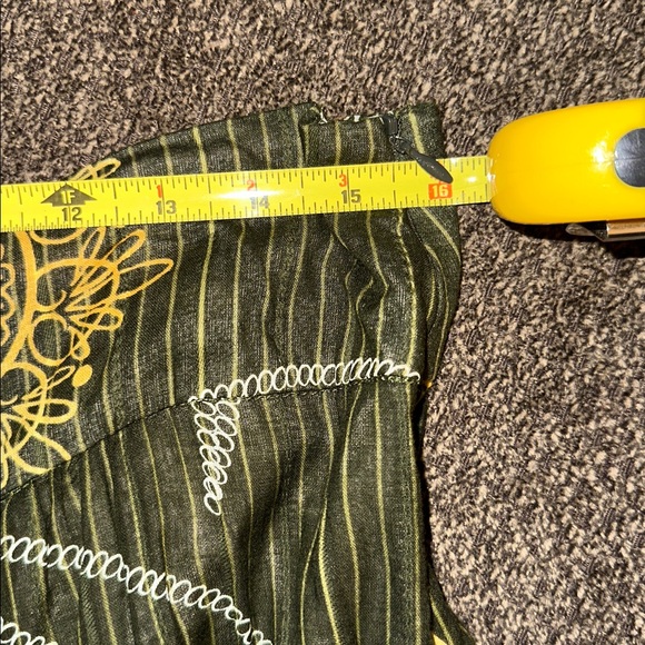 FARM Rio Olive Green Floral Tiered Midi Skirt with Yellow Embroidery - Picture 9 of 9